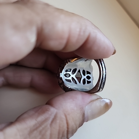 William Schraft sterling silver and 18K gold green amethyst ring - Picture 5 of 6